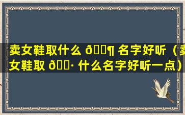 卖女鞋取什么 🐶 名字好听（卖女鞋取 🌷 什么名字好听一点）